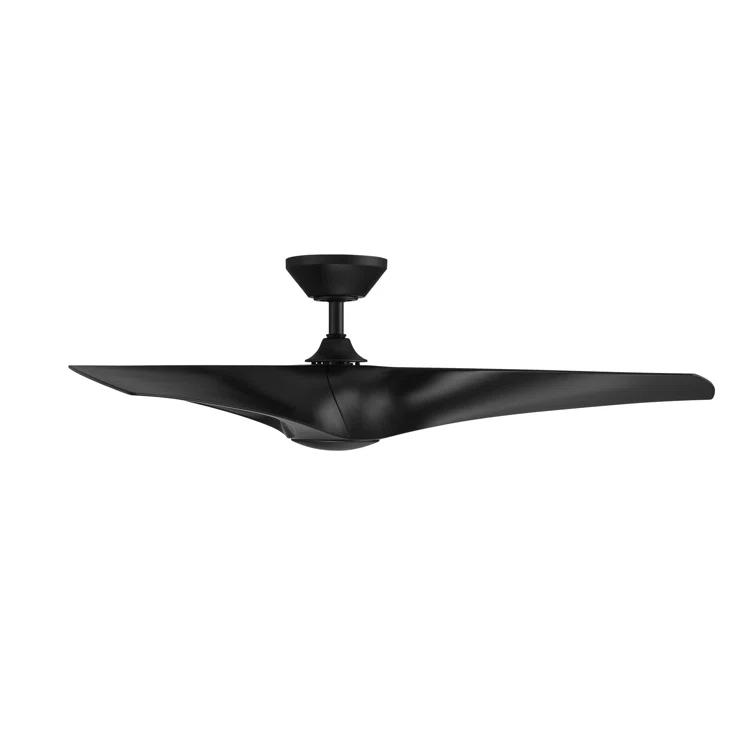 Zephyr 62" Matte Black Dimmable LED Smart Ceiling Fan with Remote Control