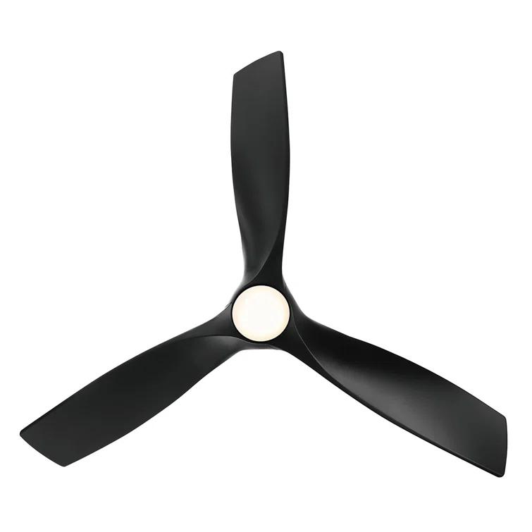 Zephyr 62" Matte Black Dimmable LED Smart Ceiling Fan with Remote Control