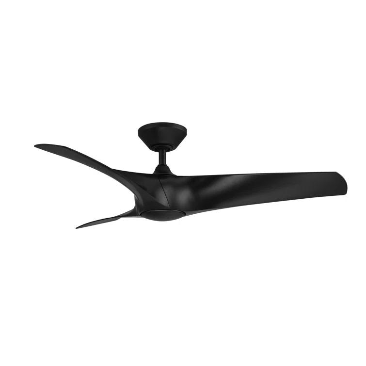 Zephyr 62" Matte Black Dimmable LED Smart Ceiling Fan with Remote Control