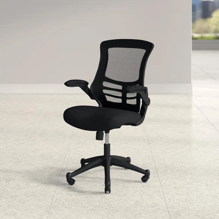 Jayetta Mid-Back Mesh Swivel Ergonomic Office Chair with Flip-Up Arms