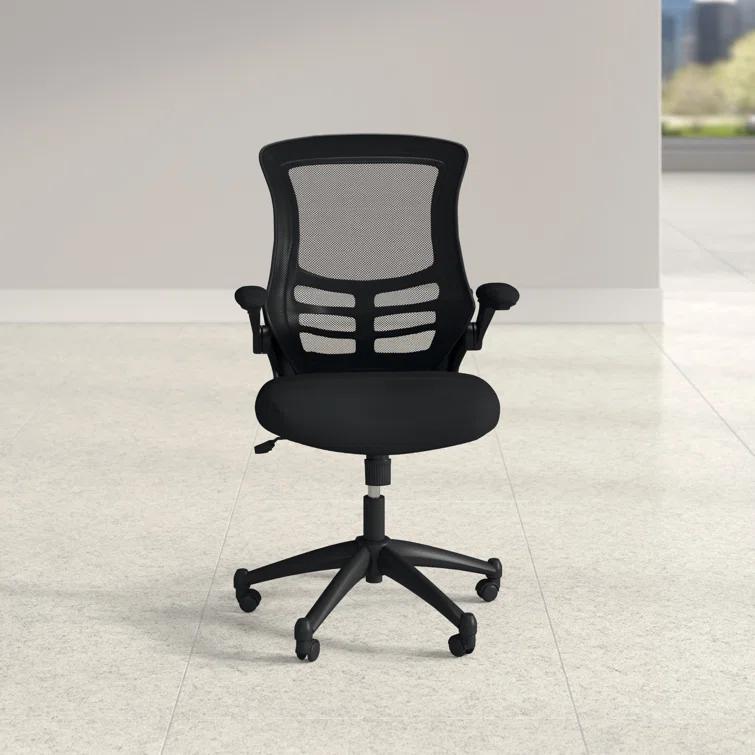 Jayetta Mid-Back Mesh Swivel Ergonomic Office Chair with Flip-Up Arms