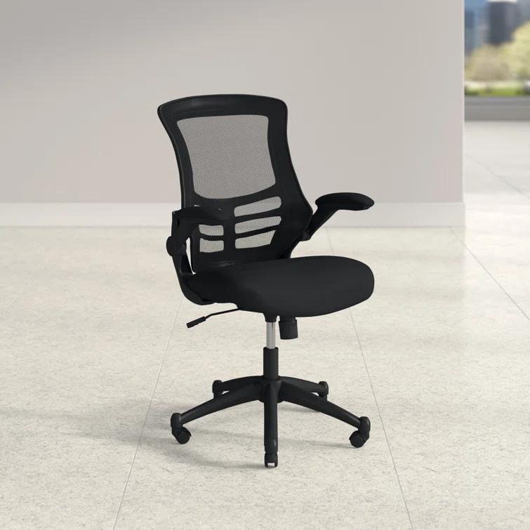 Jayetta Mid-Back Mesh Swivel Ergonomic Office Chair with Flip-Up Arms