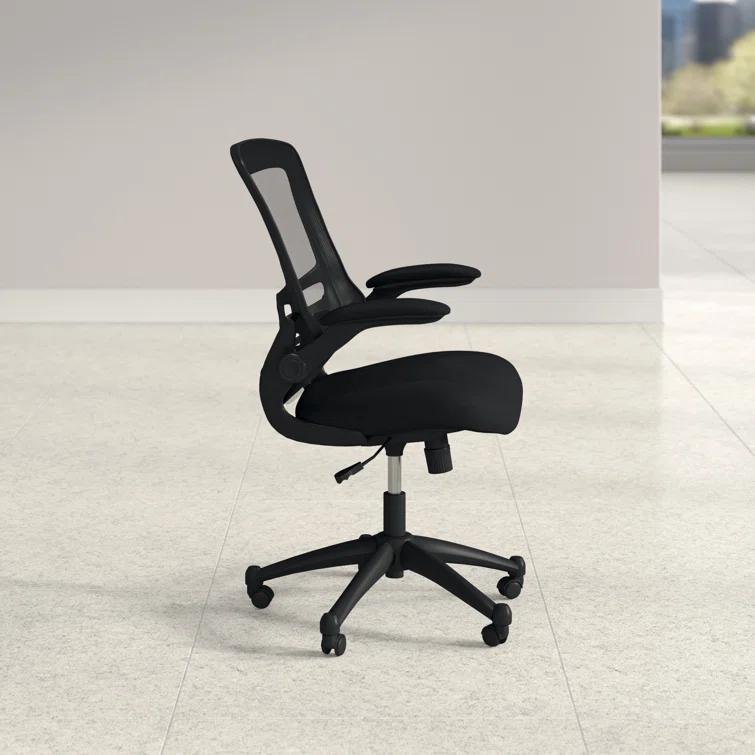 Jayetta Mid-Back Mesh Swivel Ergonomic Office Chair with Flip-Up Arms