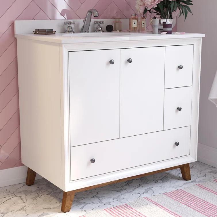 Bleeker 36'' Single Bathroom Vanity with Granite Top