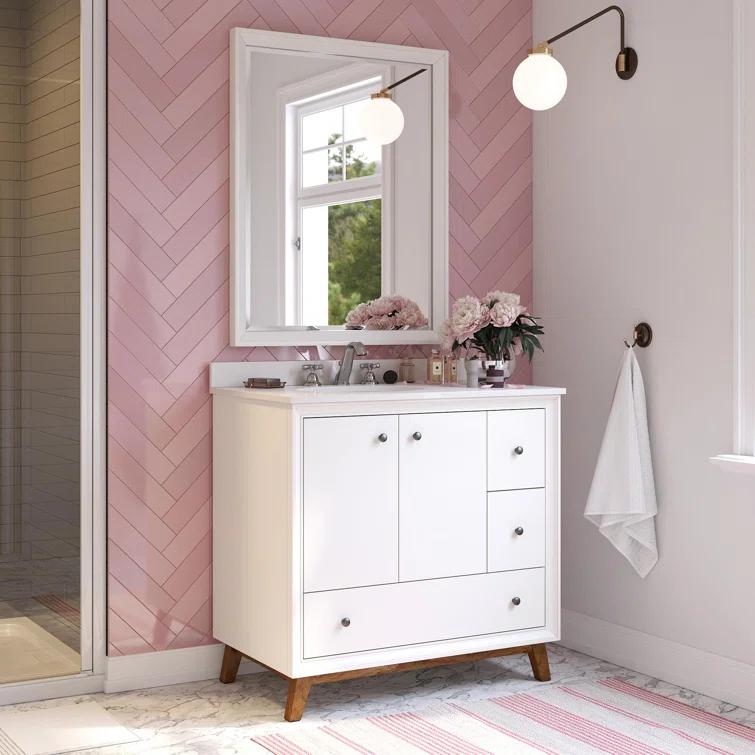 Bleeker 36'' Single Bathroom Vanity with Granite Top