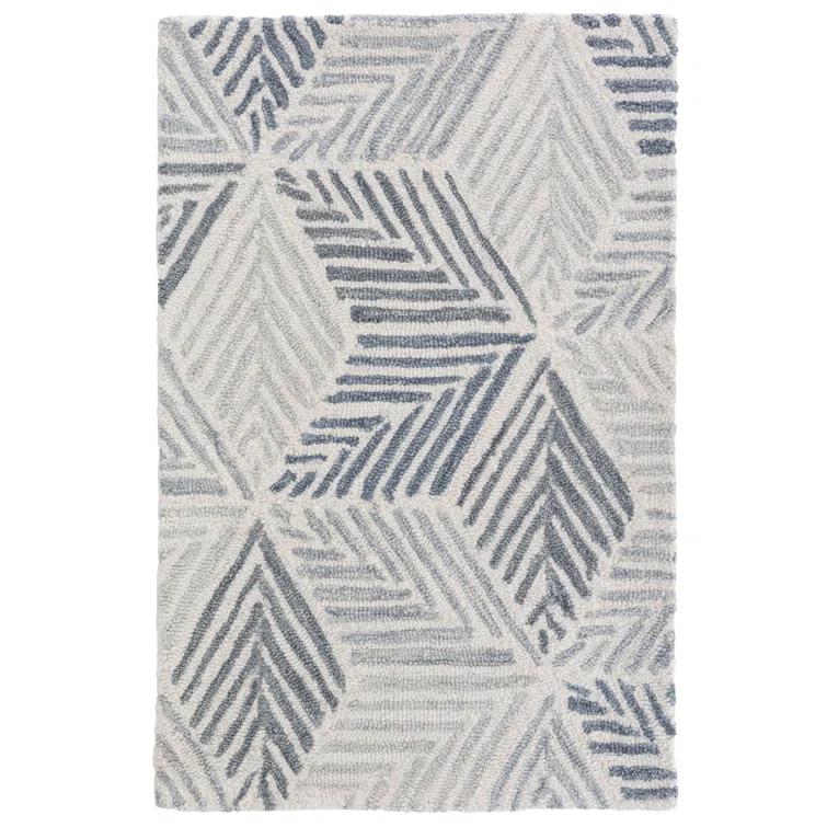 Karari Blue Hand Hooked Wool Rug