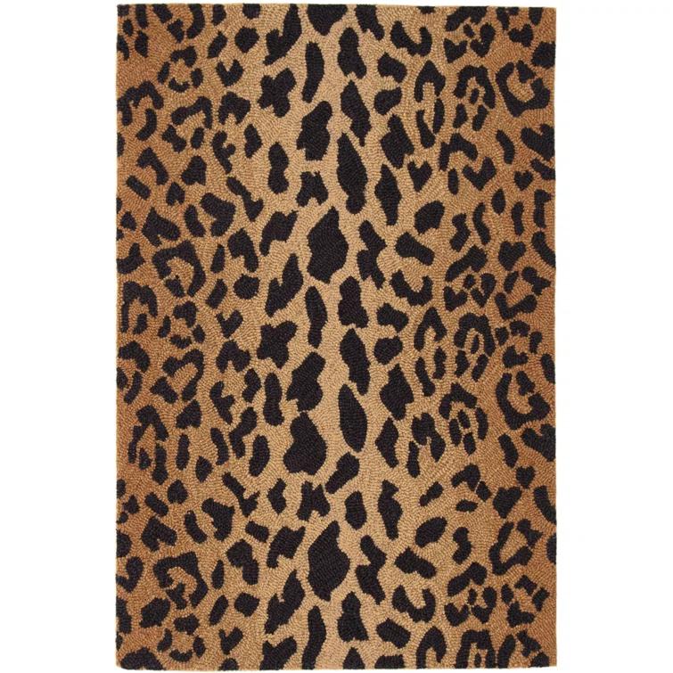 Leopard Hand Micro Hooked Wool Rug