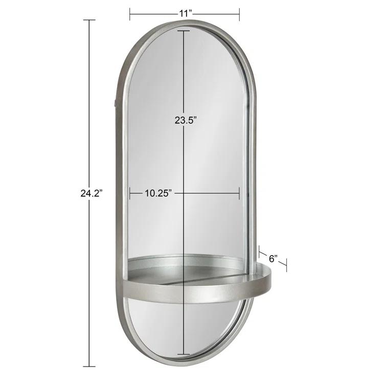 Lumi Metal Flat Mirror with Shelves