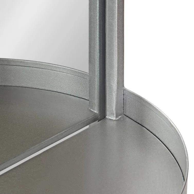 Lumi Metal Flat Mirror with Shelves