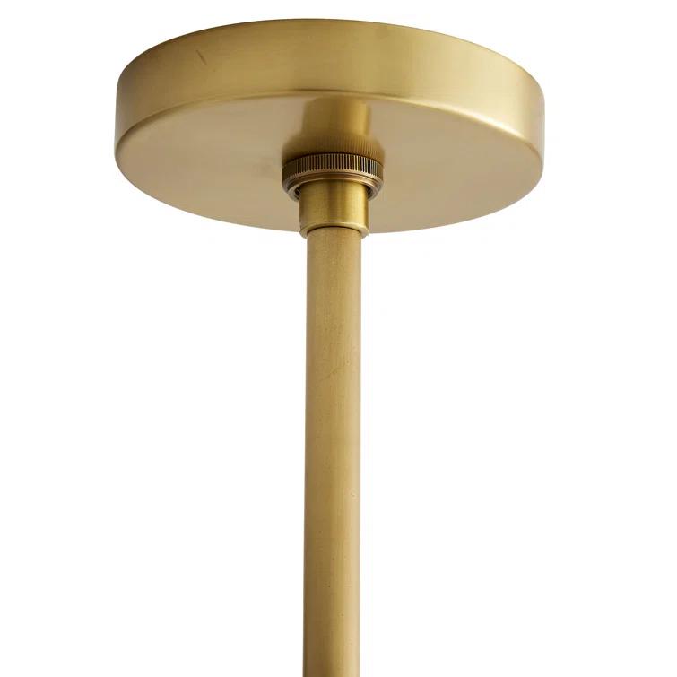 Antique Brass 16-Light Opal Glass Chandelier