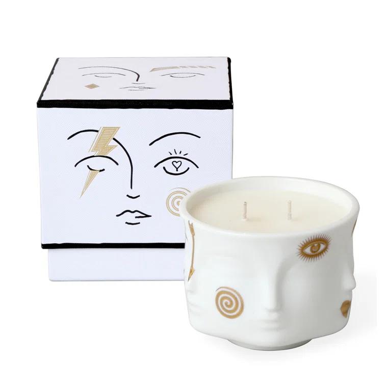 Muse Gilded Scented Designer Candle with Ceramic Holder