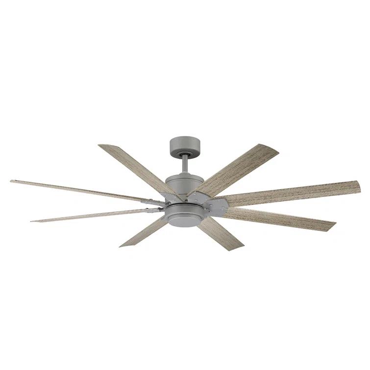 Renegade 8 - Blade Outdoor / Indoor Smart Ceiling Fan with Remote Control and LED Light Kit Included
