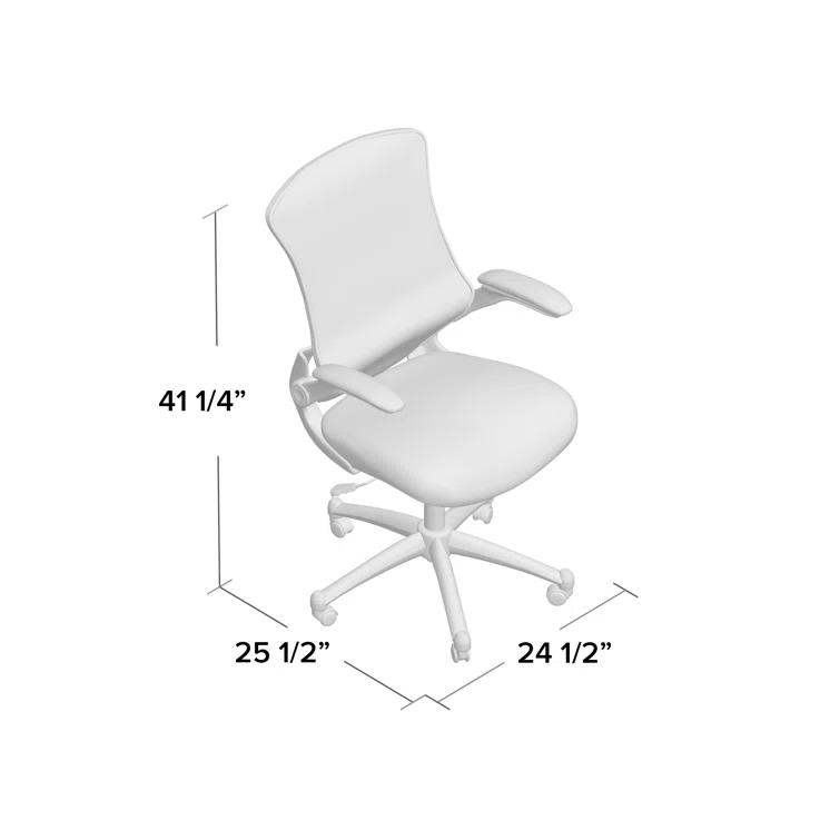 Jayetta Mid-Back Mesh Swivel Ergonomic Office Chair with Flip-Up Arms