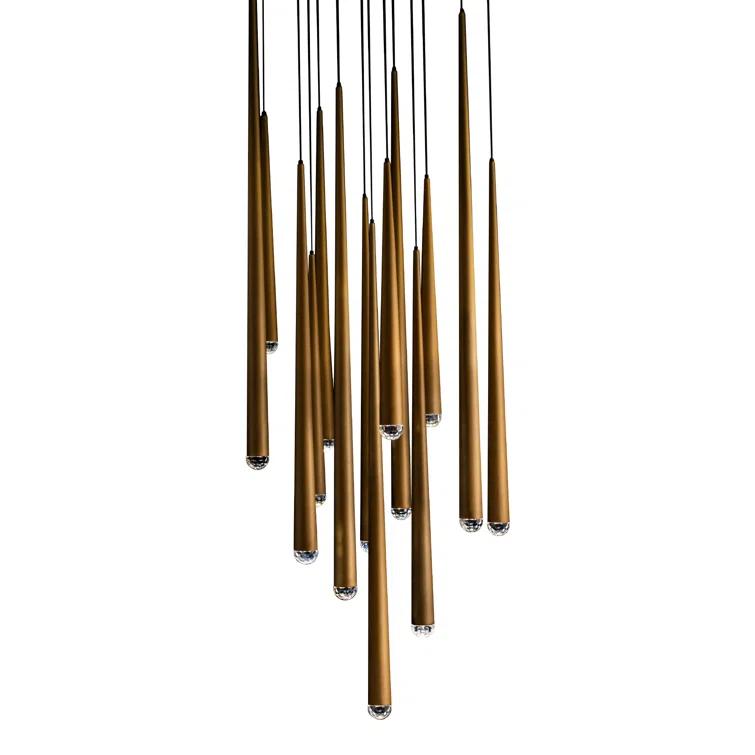 Cascade 15 - Light Aged Brass LED Cluster Pendant