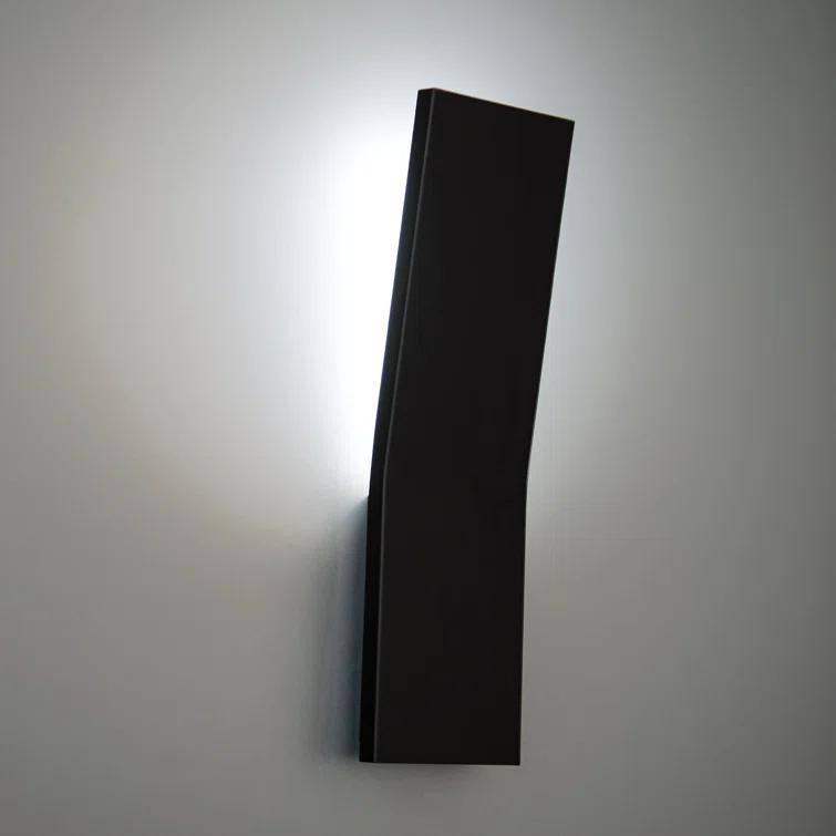 Sleek Black LED Sconce with Clear Diffuser - Dimmable, 11" H