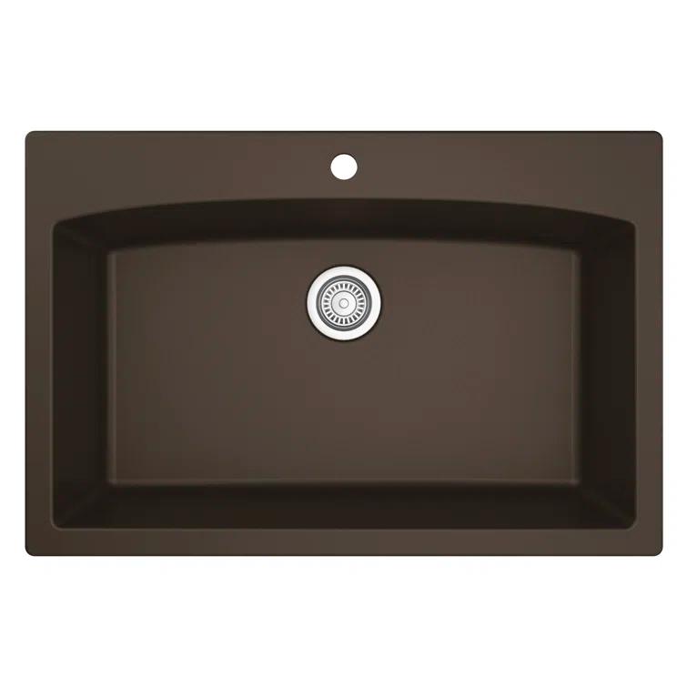 Karran Drop-in Quartz Composite 33'' X 22'' 1-Hole Single Bowl Kitchen Sink