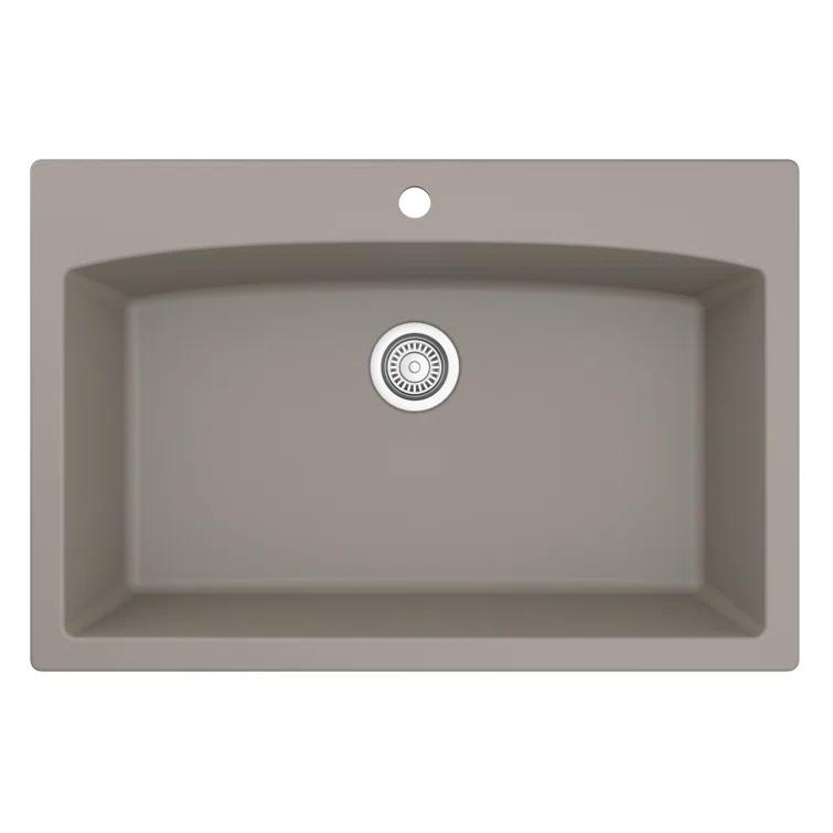 Karran Karran Drop-in Quartz Composite 33'' X 22'' 1-Hole Single Bowl Kitchen Sink QT-712-CN
