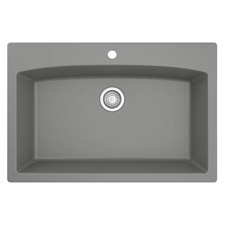 Karran Drop-in Quartz Composite 33'' X 22'' 1-Hole Single Bowl Kitchen Sink