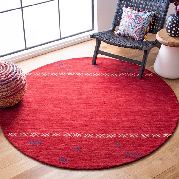 Santiago Handmade Wool Red Rug