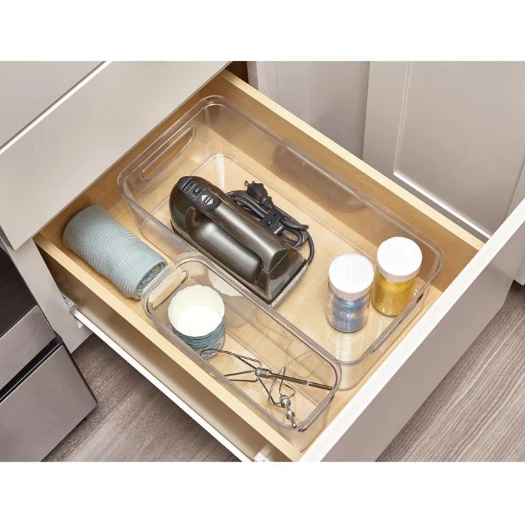 iDesign iDesign Crisp Fridge and Pantry Storage Organizer Bin with Handles, Container for Food, Drinks, Produce Organization, BPA-Free, 16" x 8" x 5" - Clear