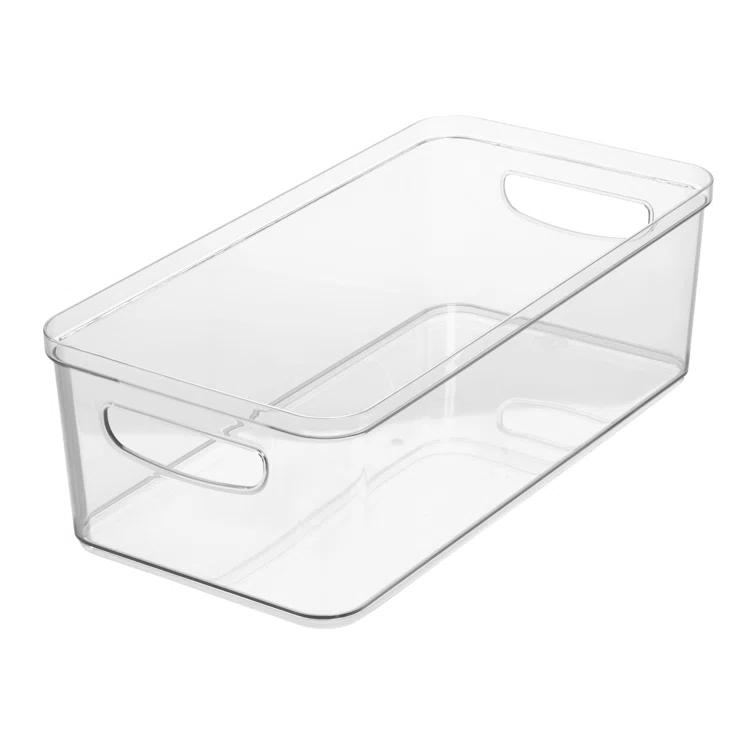 iDesign iDesign Crisp Fridge and Pantry Storage Organizer Bin with Handles, Container for Food, Drinks, Produce Organization, BPA-Free, 16" x 8" x 5" - Clear