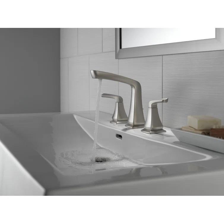 Vesna Widespread Bathroom Faucet 3 Hole, 2-handle Bathroom Sink Faucet with Drain Assembly