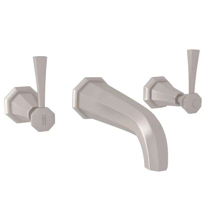Perrin & Rowe U.3170LS-STN/TO-2 Deco Wall Mount Lavatory Faucet Trim
