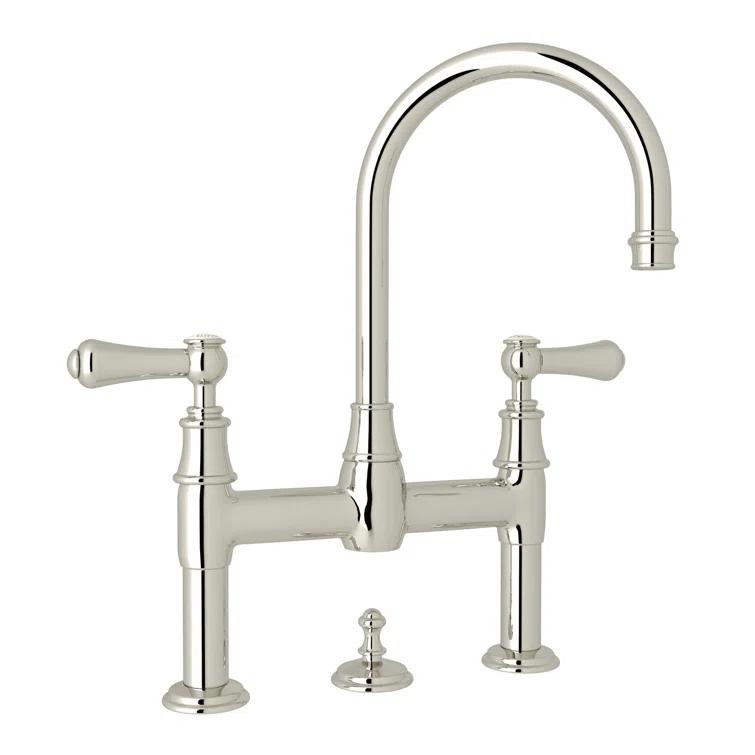 Perrin & Rowe U.3708LSP-PN-2 Georgian Era Bridge Lavatory Faucet