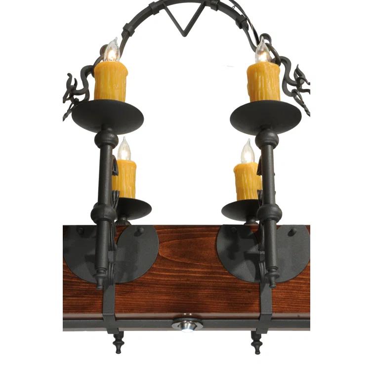 Rustic Lodge 15 - Light Dimmable Square / Rectangle Chandelier