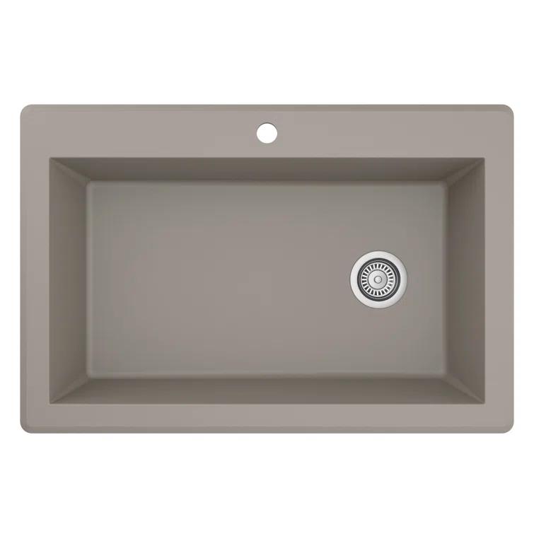 Karran Drop-in Quartz Composite 33'' X 22'' 1-Hole Single Bowl Kitchen Sink