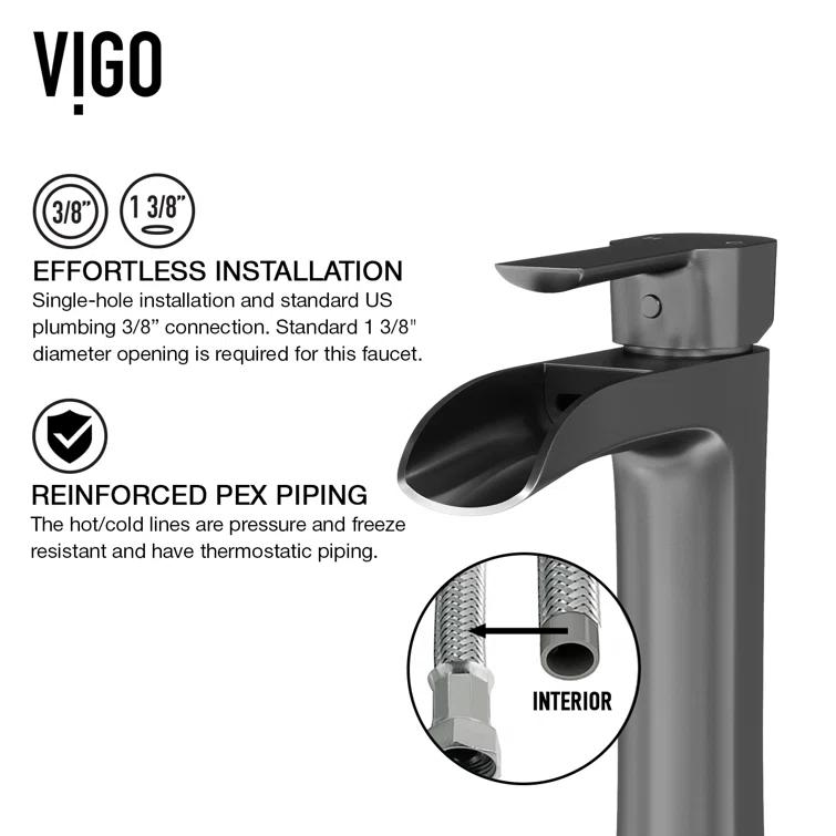 Niko 11" H Single Handle Vessel Sink Bathroom Faucetwith Pop-up Drain
