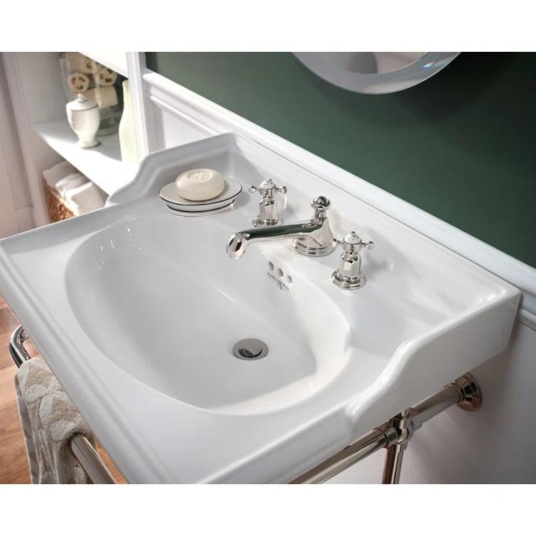 Perrin & Rowe U.3706X-PN-2 Edwardian Widespread Lavatory Faucet With Low Spout