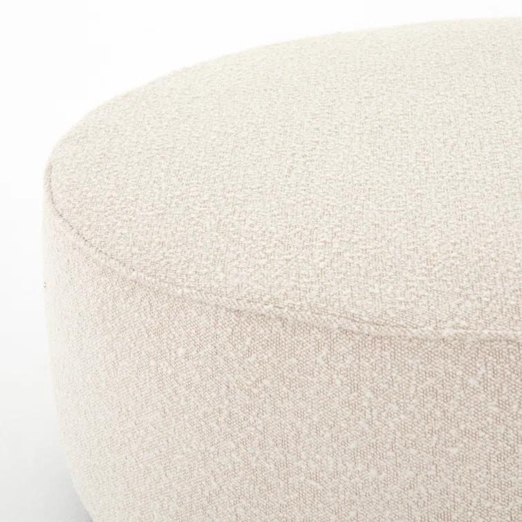 Aldora Round Ottoman - Natural Boucle