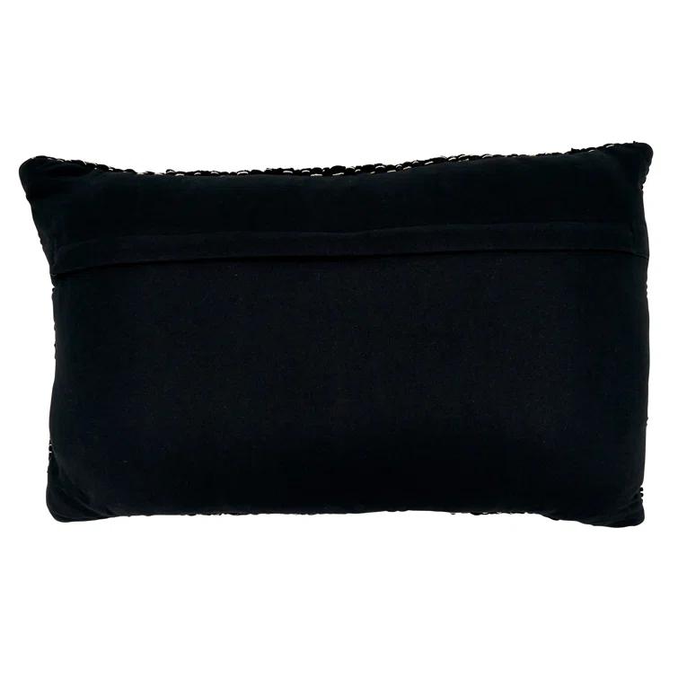 Saro Noir Chindi Collection Cotton Throw Pillow
