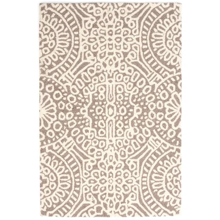 Temple Taupe Hand Micro Hooked Wool Rug