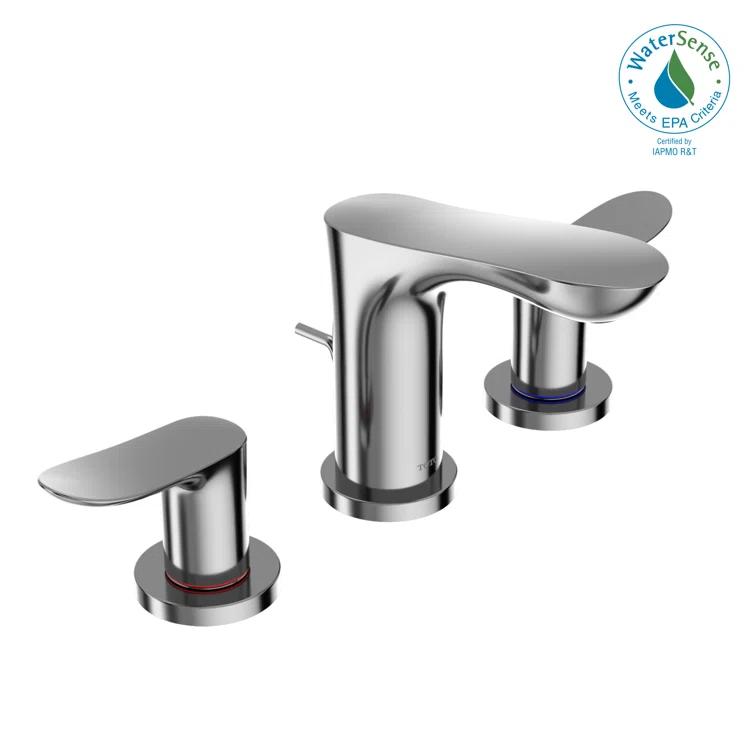 TOTO TLG01201U#CP Double Handle Bathroom Faucet with Drain Assembly