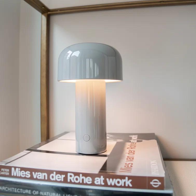 Gray Cordless Adjustable Outdoor Kids Table Lamp with LED Light