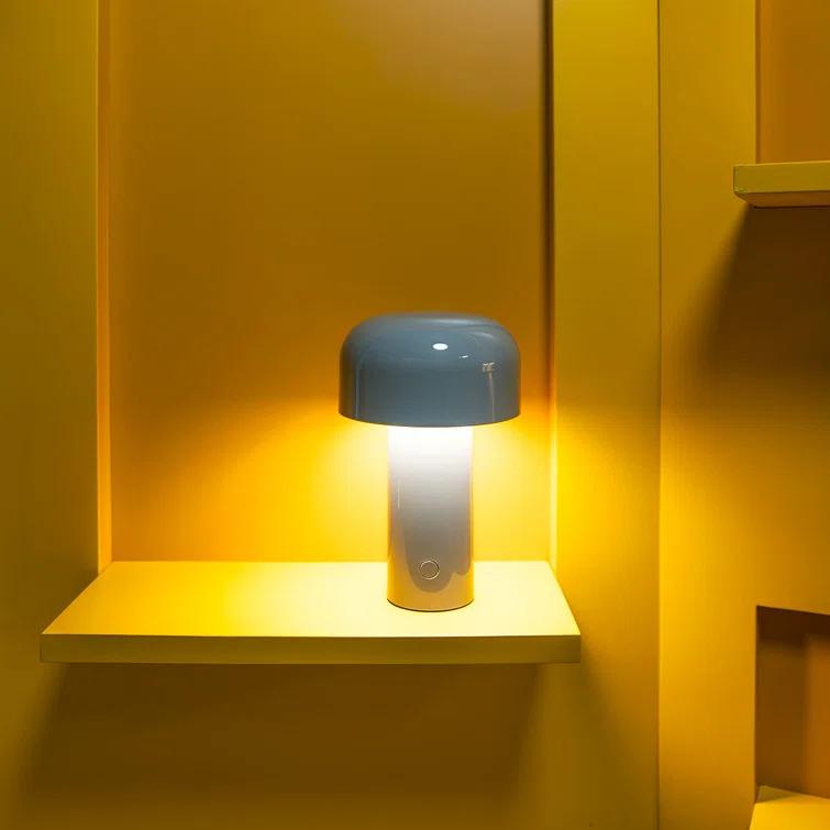 Gray Cordless Adjustable Outdoor Kids Table Lamp with LED Light