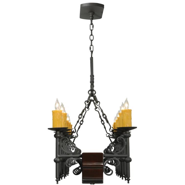 Rustic Lodge 15 - Light Dimmable Square / Rectangle Chandelier