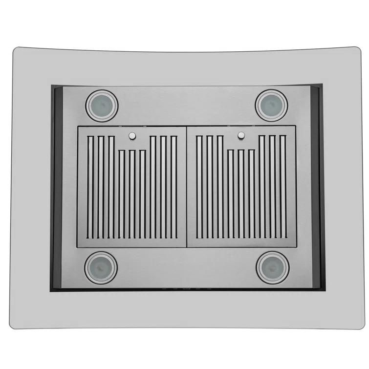 Hauslane Hauslane 30" Stainless Steel 600 CFM Convertible Island Range Hood with Baffle Filter IS-200SS-30