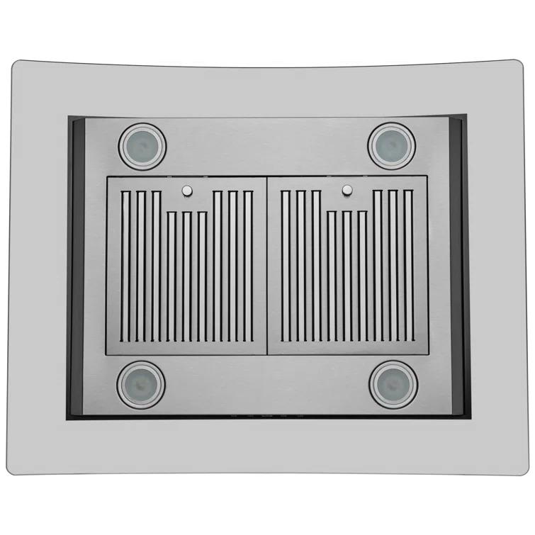 Hauslane 36" Stainless Steel 600 CFM Convertible Island Range Hood with Baffle Filter