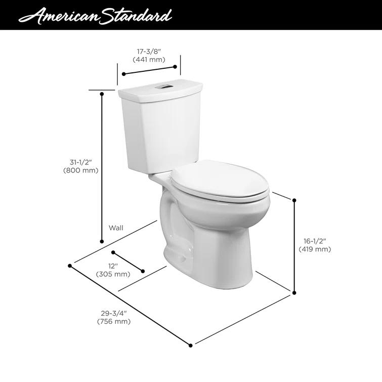 American Standard H2Option 1.28 Gallons GPF Elongated Comfort Height Floor Mounted Kit (Seat Not Included)