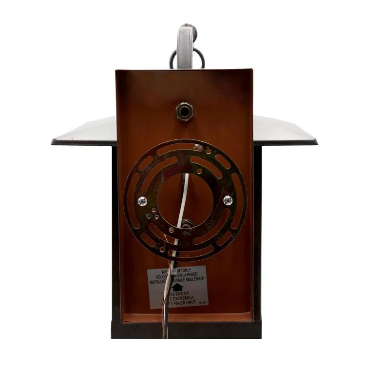 Brousseau Bronze 11.75"H Mission Style Stained Glass Outdoor Lantern, Red