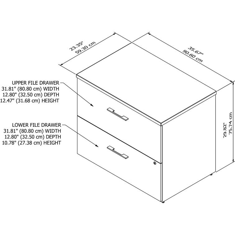 Office 500 36" Wide 2 -Drawer File Cabinet