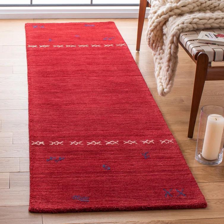 Santiago Handmade Wool Red Rug