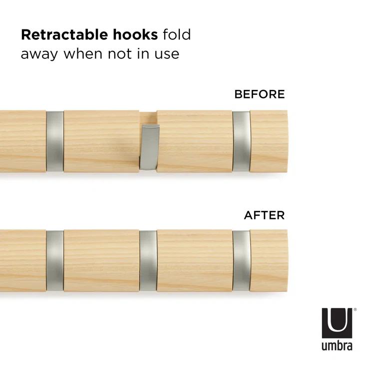 Flip 8 - Hook Solid Wood Coat Rack