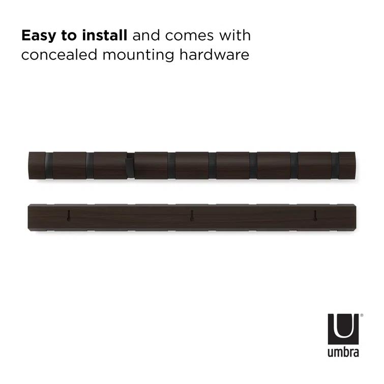 Umbra Flip Solid Wood Wall 8 - Hook Wall Mounted Coat Rack