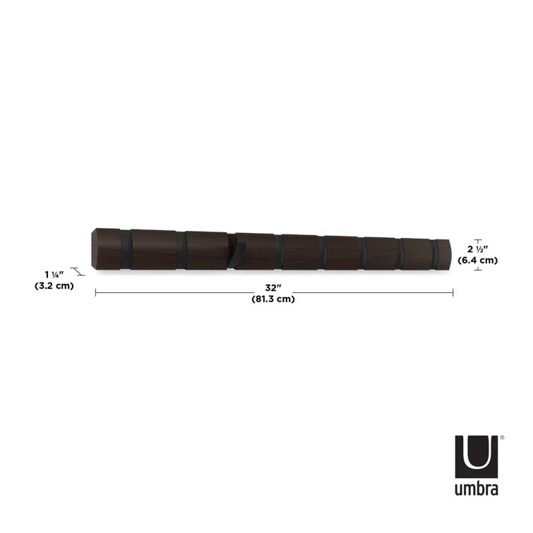 Umbra Flip Solid Wood Wall 8 - Hook Wall Mounted Coat Rack