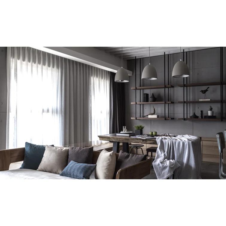Small Gray Concrete and Glass Pendant Light