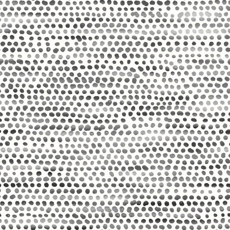Tempaper & Co. Moire Dots Removable Peel and Stick Wallpaper, Black and White, 28 sq. ft.: Modern Vinyl, Self-Adhesive, Washable
